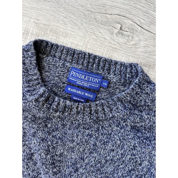 Pendleton Sweater Mens XXL Blue Shetland Wool Washable Long Sleeve Pullover - Picture 4 of 8
